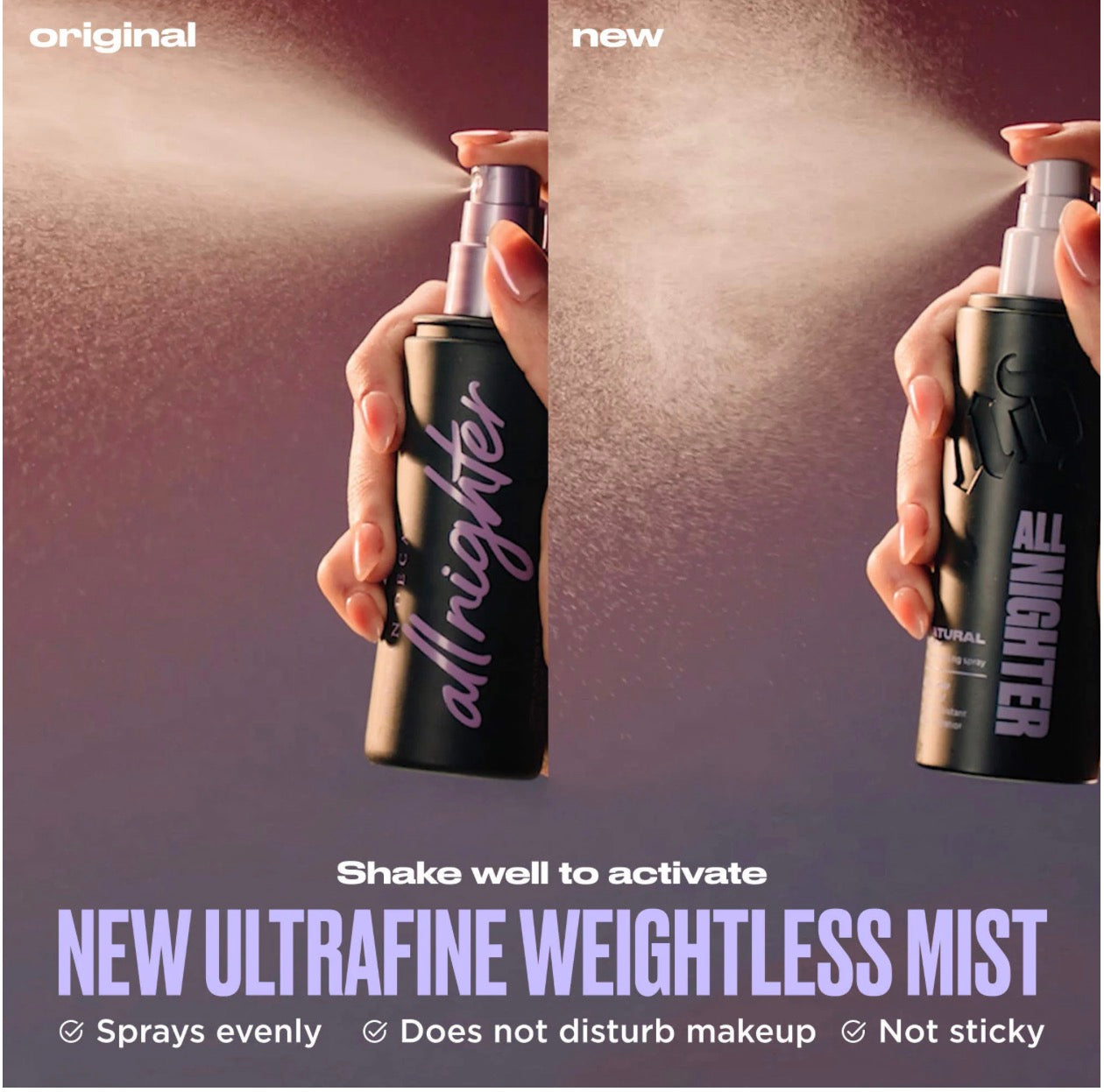 Urban Decay:  Mini All Nighter Waterproof Natural Finish Setting Spray with 24HR Wear