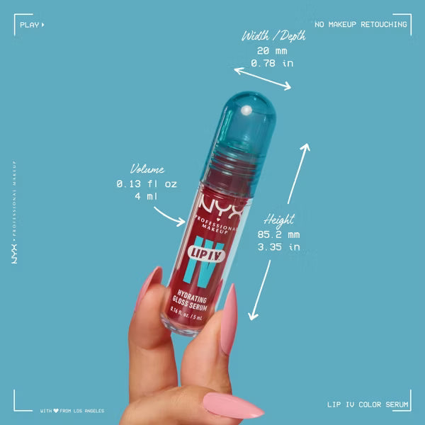 NYX Professional Makeup Lip IV Hydrating Lip Gloss Stain - Bubble Gum Burst