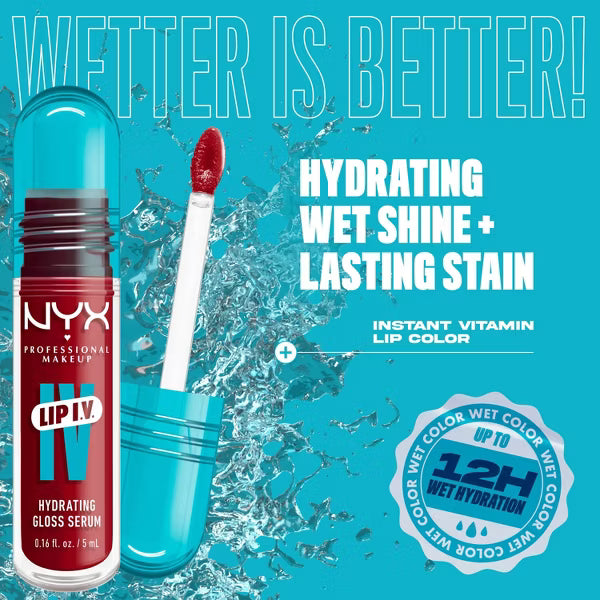 NYX Professional Makeup Lip IV Hydrating Lip Gloss Stain - Bubble Gum Burst