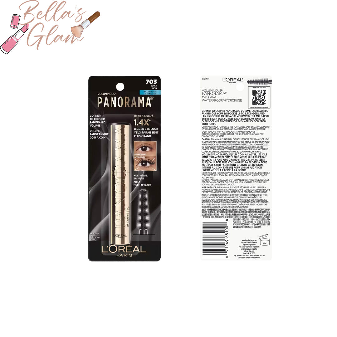 L'Oreal Paris Voluminous Panorama Volumizing and Lengthening Mascara - 703 Waterproof Black Black - 0.33 fl oz