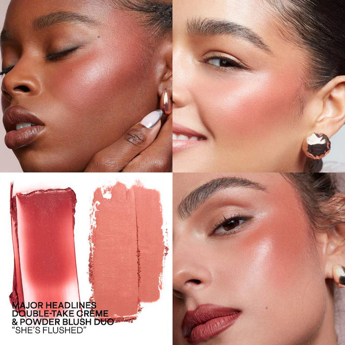 PATRICK TA: Major Headlines Double-Take Crème & Powder Blush Duo    Color: She's Flushed - soft peachy pink